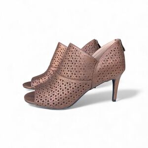 Andrew Geller Peep Toe Cutout Heels Bronze Booties Size 9M